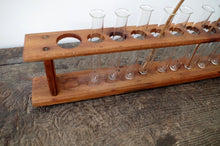 Load image into Gallery viewer, Vintage Wooden School Test Tube Rack