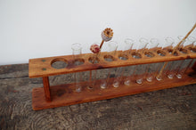Load image into Gallery viewer, Vintage Wooden School Test Tube Rack