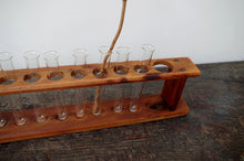 Load image into Gallery viewer, Vintage Wooden School Test Tube Rack