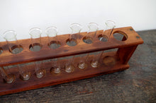 Load image into Gallery viewer, Vintage Wooden School Test Tube Rack