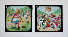 Load image into Gallery viewer, Alice in Wonderland Primus Coloured Lantern Slide Set c.1900