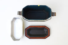 Load image into Gallery viewer, Vintage French Enamel Speckled Lunch Box/Tin c.1940's