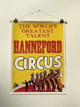 Load image into Gallery viewer, A 1950’s U.S. Wood Block-Printed Hanneford Circus Poster by The Enquirer Printing Company