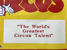 Load image into Gallery viewer, A 1950’s U.S. Wood Block-Printed Hanneford Circus Poster by The Enquirer Printing Company