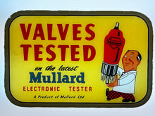 Load image into Gallery viewer, 1950's Mullard Valves Glass Advertising Sign
