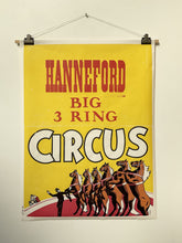 Load image into Gallery viewer, A 1950’s U.S. Wood Block-Printed Hanneford Circus Poster by The Enquirer Printing Company