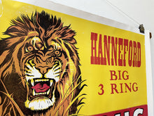 Load image into Gallery viewer, A 1950’s U.S. Wood Block-Printed Hanneford Circus Poster by The Enquirer Printing Company