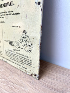 1940's Mill Sign 'Treatment of Electric Shock'
