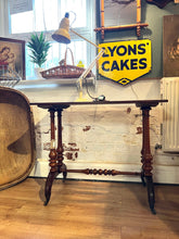 Load image into Gallery viewer, Antique Turned Stretcher Table
