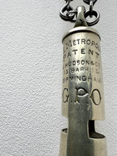 Load image into Gallery viewer, Victorian &#39;J Hudson&#39; The Metropolitan Patent General Post Office Whistle
