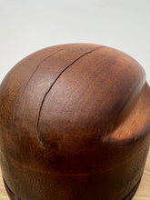Load image into Gallery viewer, Antique Industial Wooden Millinery Hat Block with Pinch Detail
