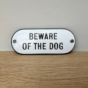 Beware of the Dog Enamel Gate Sign