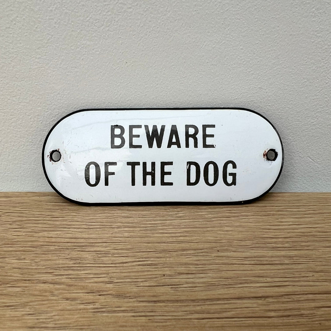 Beware of the Dog Enamel Gate Sign