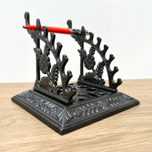 Load image into Gallery viewer, A Beautiful Cast Iron Victorian Pen Rest/Stand Dated 1886
