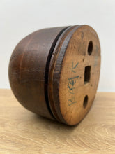 Load image into Gallery viewer, Antique Industial Wooden Millinery Hat Block with Pinch Detail
