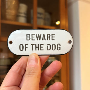 Beware of the Dog Enamel Gate Sign