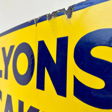 Load image into Gallery viewer, Vintage Lyons Enamel Sign c.1939
