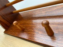 Load image into Gallery viewer, Mid Century Wooden Coat and Hat Rack
