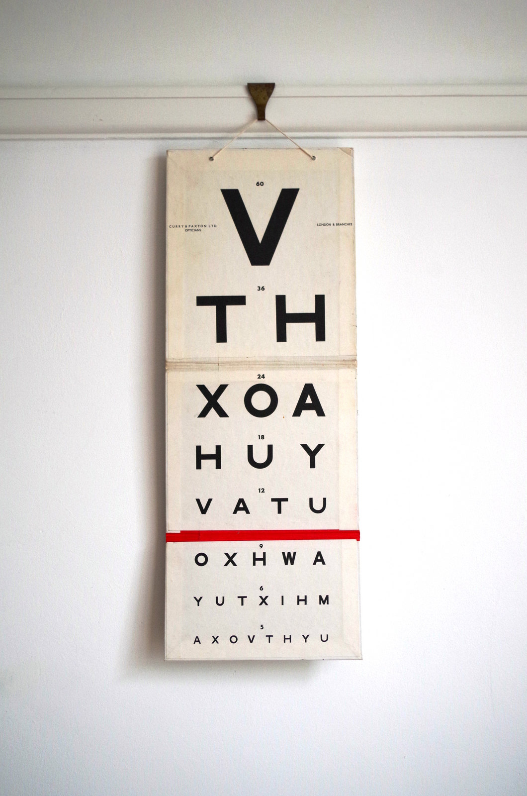1930's Curry & Paxton Ltd. Folding Snellen Chart