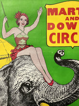 Load image into Gallery viewer, A 1950’s U.S. Wood Block-Printed Martin Downs Circus Poster by The Enquirer Printing Company
